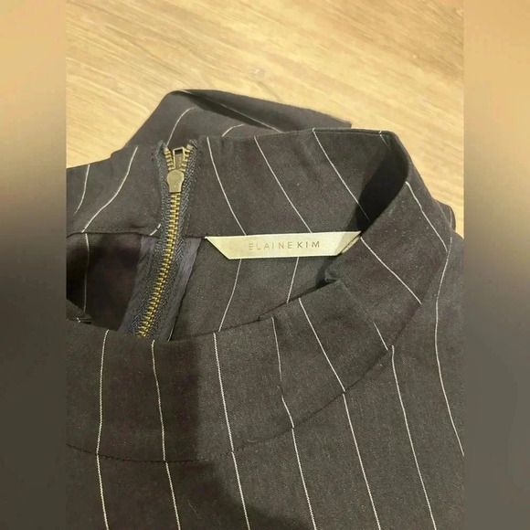 ELAINE KIM Stripped Linen Blend Suit Top / Size Small / - Picture 5 of 6